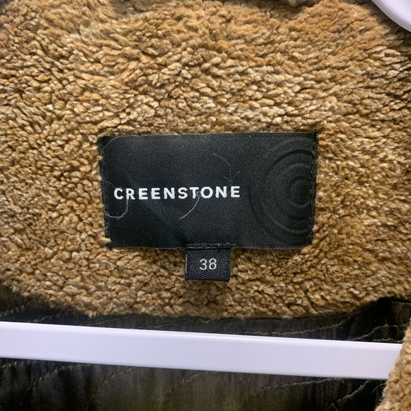 Creenstone Women's Coat Herringbone Pattern with Corduroy Shoulders Size 38 - Picture 3 of 10